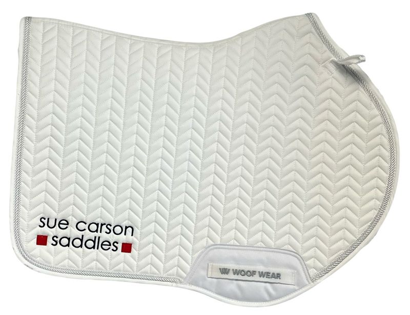 Woof Wear Herringbone Close Contact Saddle Pad - White