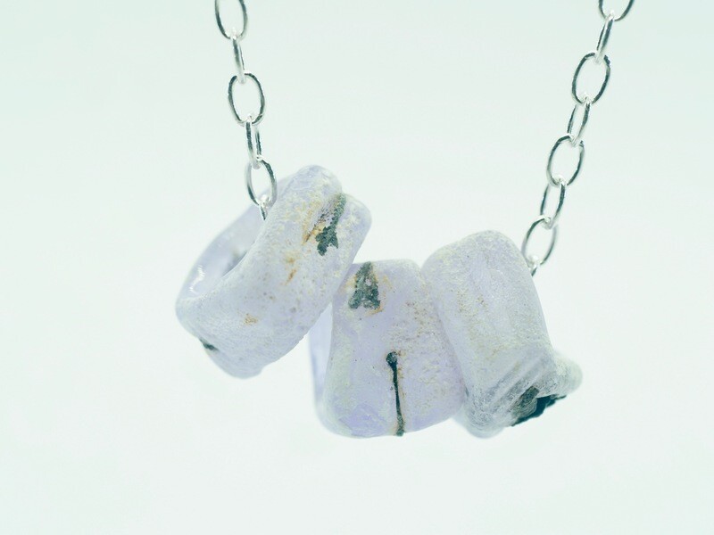 handmade lilac seawash square emubeads for jewellery making