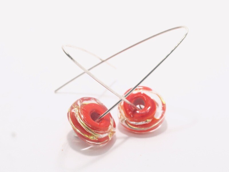 orange pendulum earrings