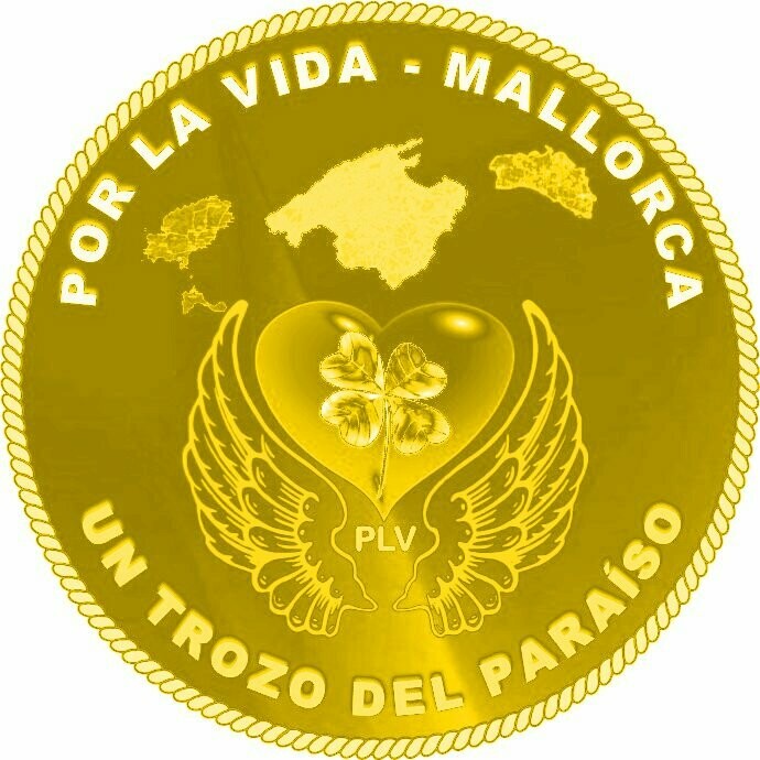 Anhänger "Por La Vida-Mallorca" 24 k vergoldet