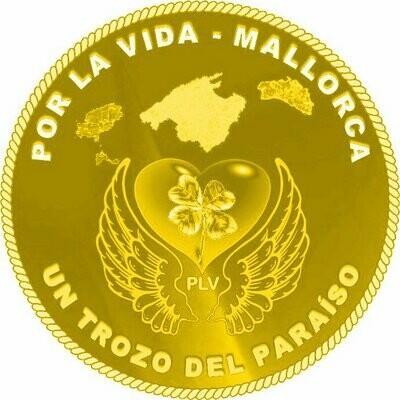 Anhänger "Por La Vida-Mallorca" 24 k vergoldet