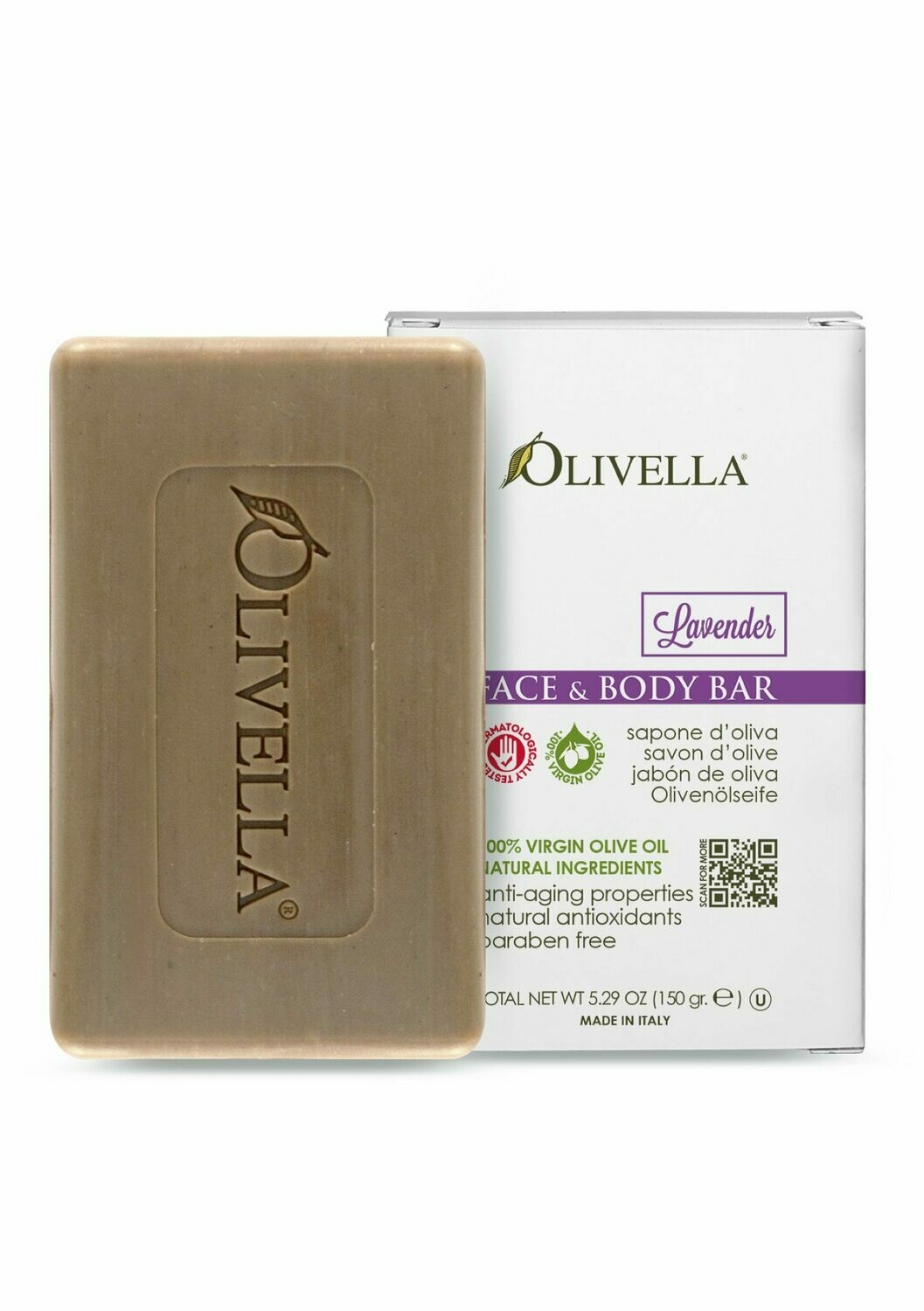 OLIVELLA FACE & BODY BAR SOAP LAVENDER OLIVELLA FACE & BODY BAR SOAP LAVENDER