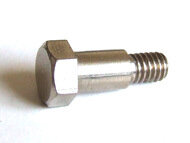 Sechskantansatzschraube d5mm x 28G/&quot; d6.5 x 17.5/8mm SW 9mm Stahl vernickelt