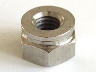 Sechskantmutter d5mm x 28G/&quot; SW 9 x 3.5mm Stahl verzinkt