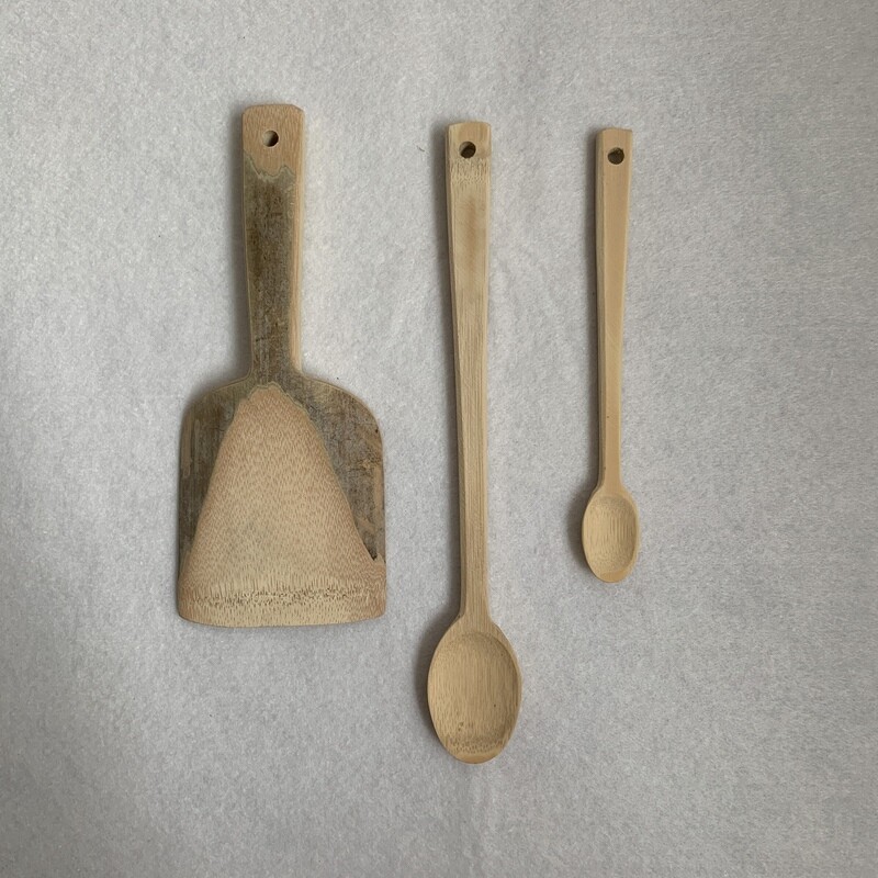 Hand carved bamboo utensils