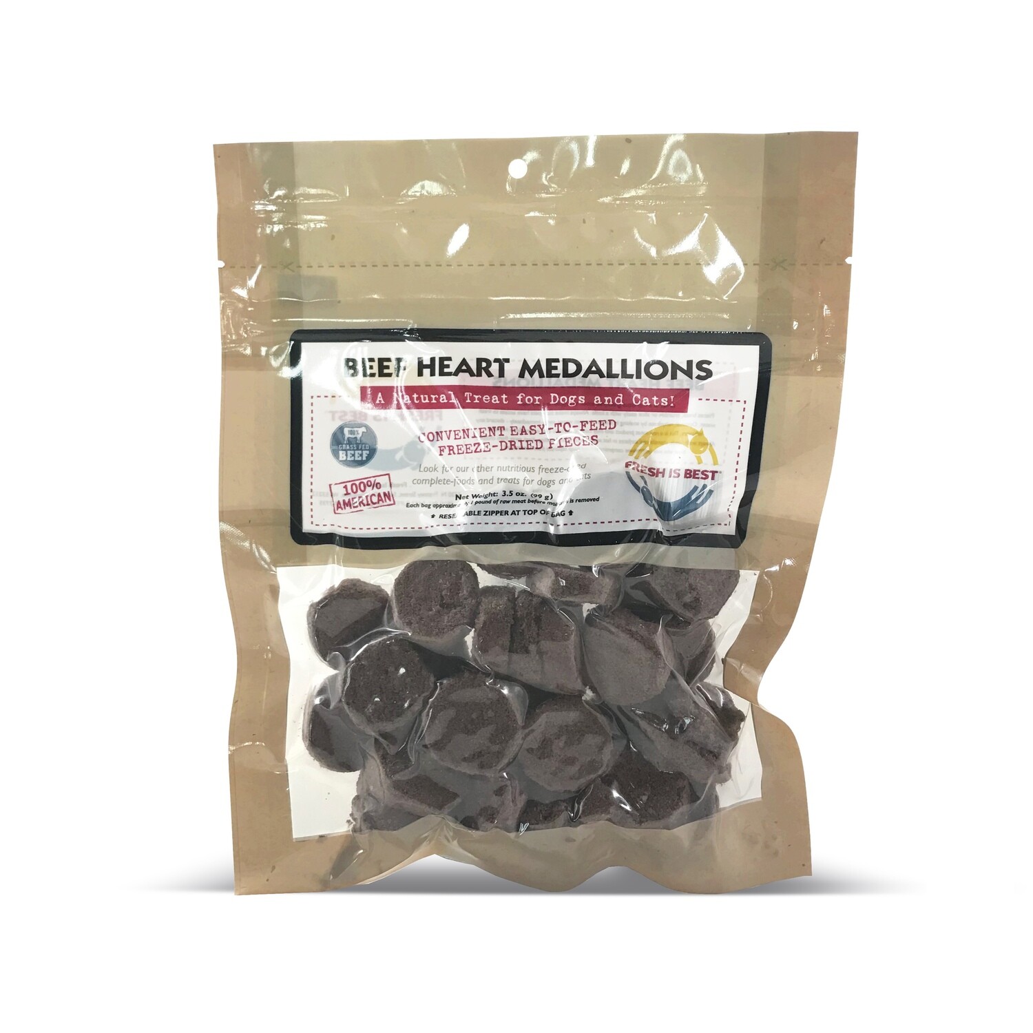 Freeze Dried Beef Heart Medallions - 4 oz.