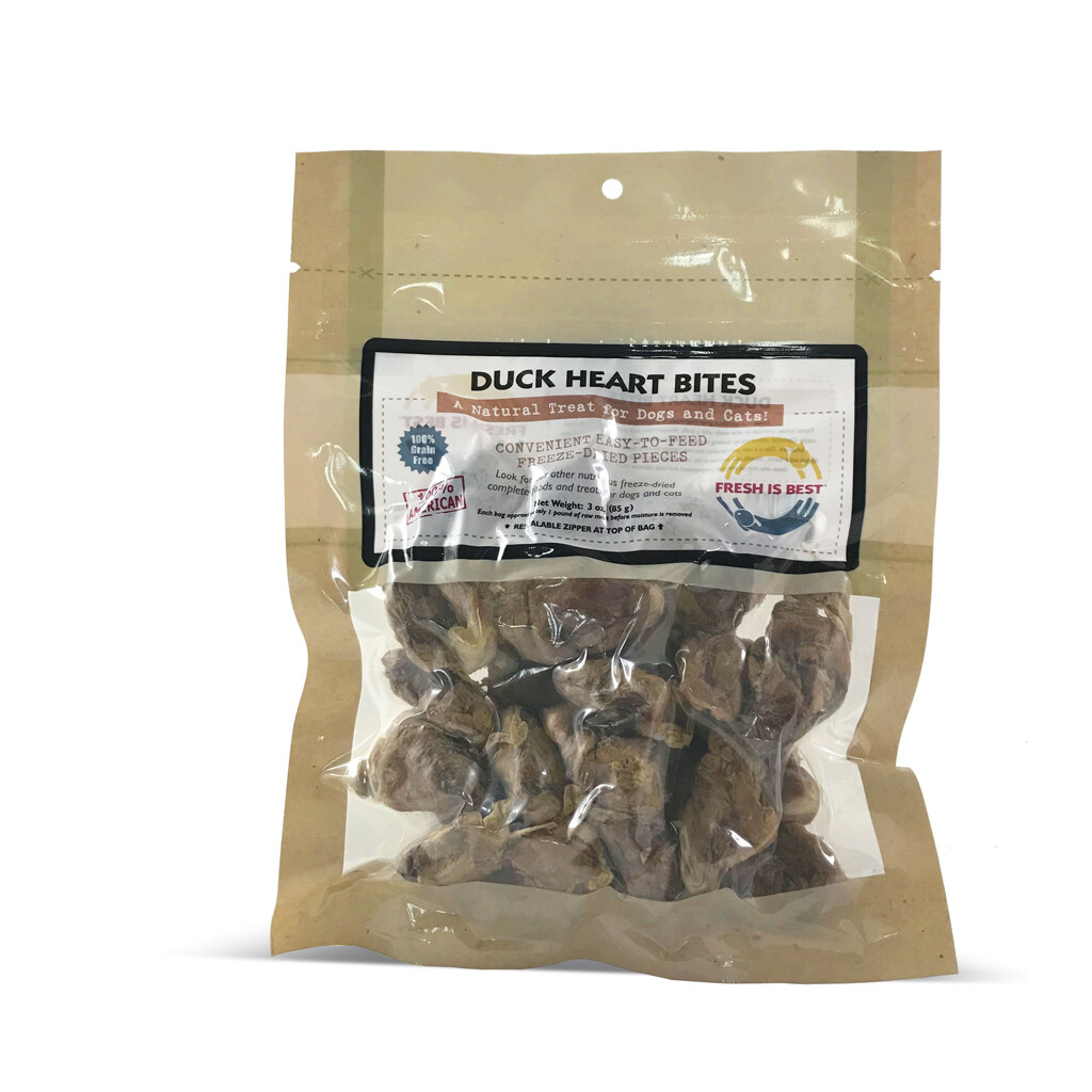 Freeze Dried Duck Heart Bites - 3 oz