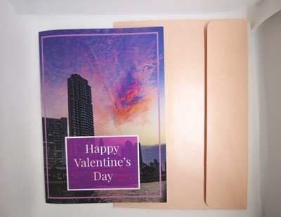 Valentines Day Card ( A Heart Shaped Cloud Over The City)