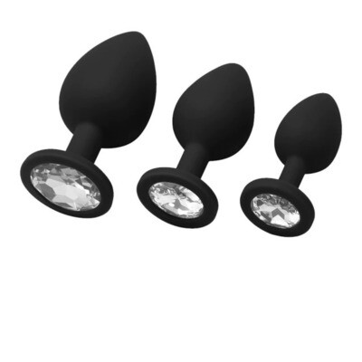 Silicon Anal Plug Multipack black/white