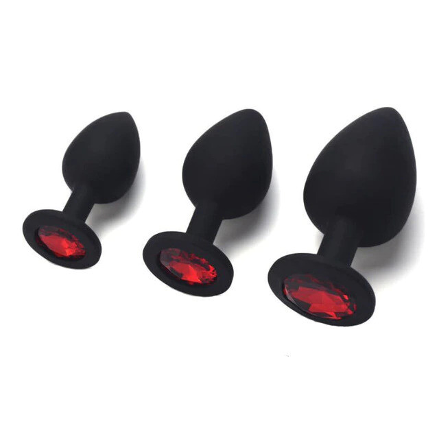 Silicon Anal Plug Multipack black/red