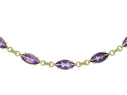 9ct Gold Amethyst Bracelet 7.5 9ct Gold Amethyst Bracelet 7.5