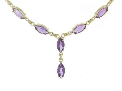 9ct Gold Amethyst Necklet 45cm 9ct Gold Amethyst Necklet 45cm