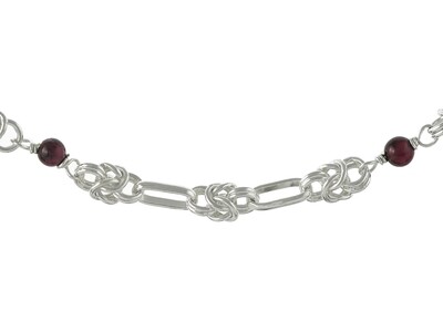 Silver Garnet Handmade Bracelet 7.5 Silver Garnet Handmade Bracelet 7.5
