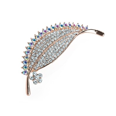 Rose gold colour crystal and AB crystal effect leaf design brooch Rose gold colour crystal and AB crystal effect leaf design brooch