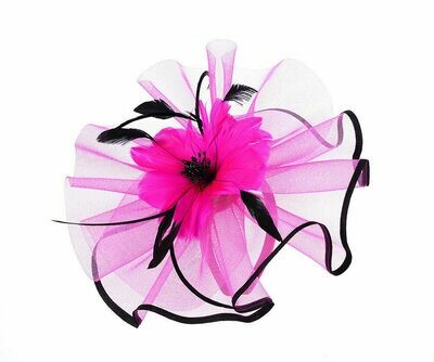 Fuchsia large feather flower fascinator Fuchsia large feather flower fascinator
