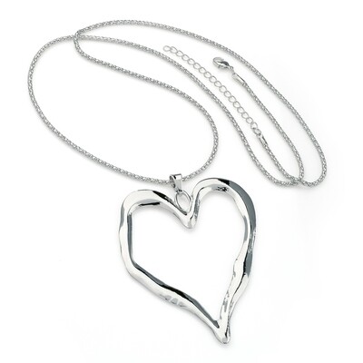 Shiny rhodium colour heart design chain necklace Shiny rhodium colour heart design chain necklace
