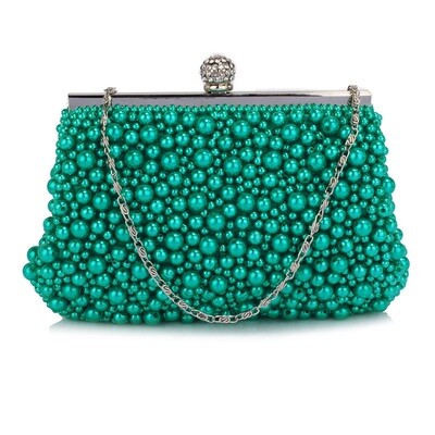 Emerald Vintage Beads/Pearls Crystal Evening Clutch Bag Emerald Vintage Beads/Pearls Crystal Evening Clutch Bag