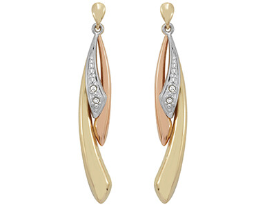 9ct Gold Multi-coloured Dropper Earrings 9ct Gold Multi-coloured Dropper Earrings