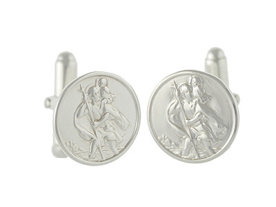 Stirling Silver St. Christopher Cufflinks Stirling Silver St. Christopher Cufflinks
