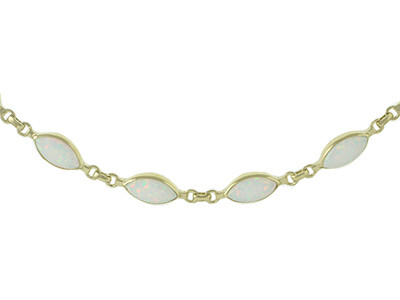 9ct Gold Created Opal Bracelet 9ct Gold Created Opal Bracelet