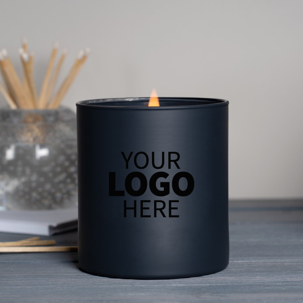 13.5 oz. Black Jar Printed Logo Candle Package