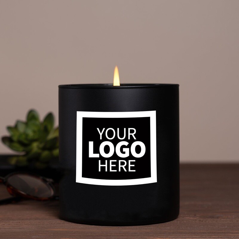 10 oz Matte Black Candle Package With Logo