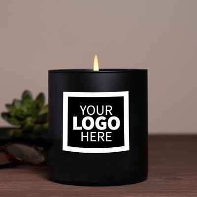10 oz Matte Black Candle Package With Logo