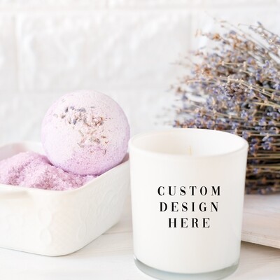 Medium White Glossy Logo Candle Package