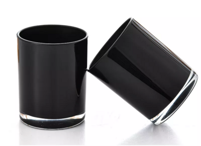 10 oz Black Gloss Candle With Logo Package