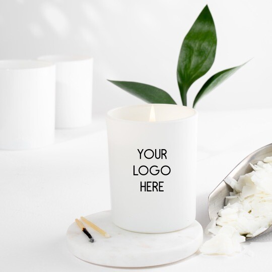 Medium White Matte Label Logo Jar Candle Package