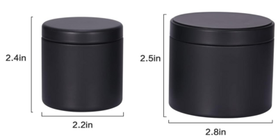 Black Matte Custom Logo Metal Tin Candle Package