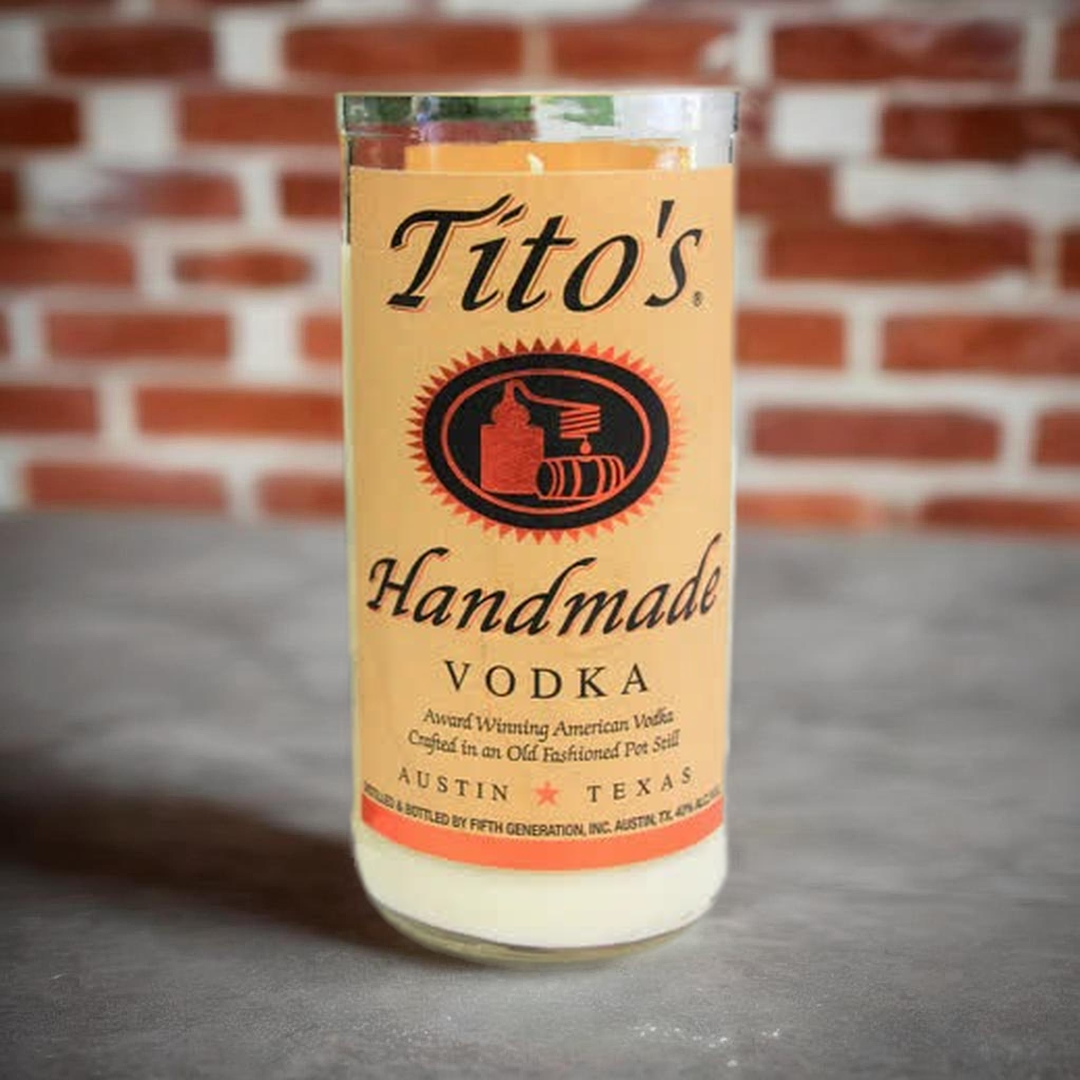 Upcycled Titos Candle