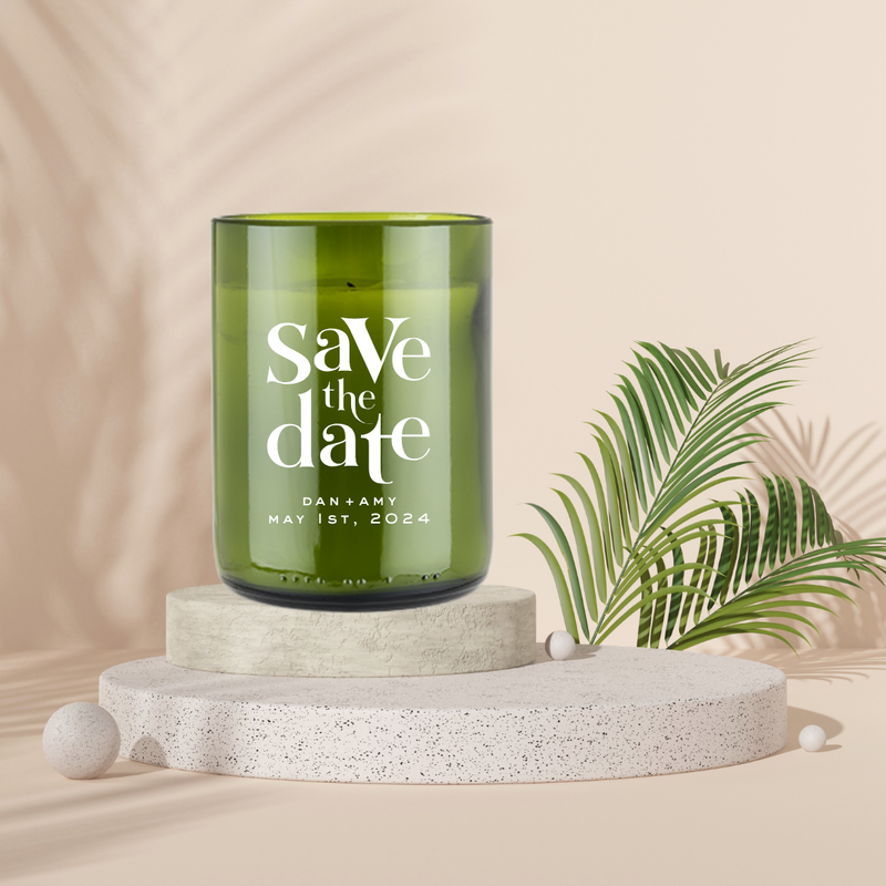 Personalized Save The Date Candle