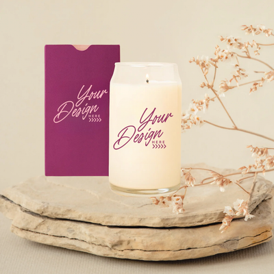 16 oz Can Glass Jar Candle Package With Logo