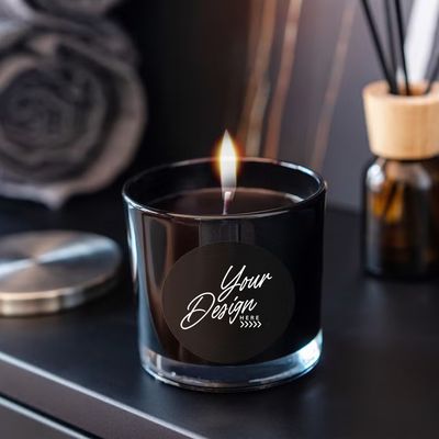 10 oz Black Gloss Candle With Logo Package