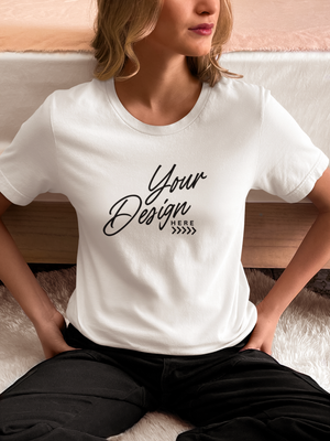 Custom Printed BELLA+CANVAS Women&#39;s Relaxed Fit Heather CVC Tee