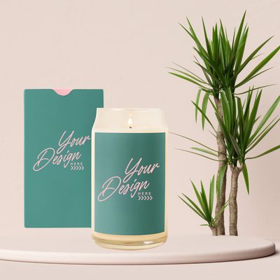 16 oz Can Glass Jar Candle Package With Logo