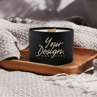 Black Matte Custom Logo Metal Tin Candle Package