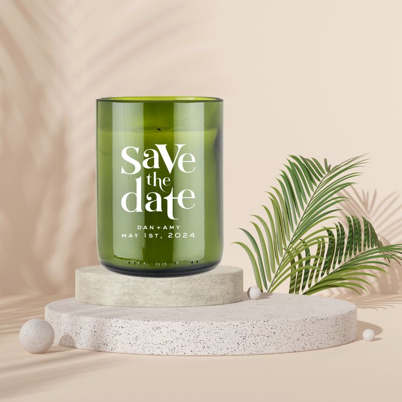 Personalized Save The Date Candle
