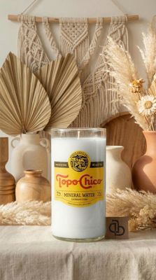 Topo Chico Upcycled Bottle Candle