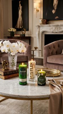 Custom Upcycled Bottle Candle