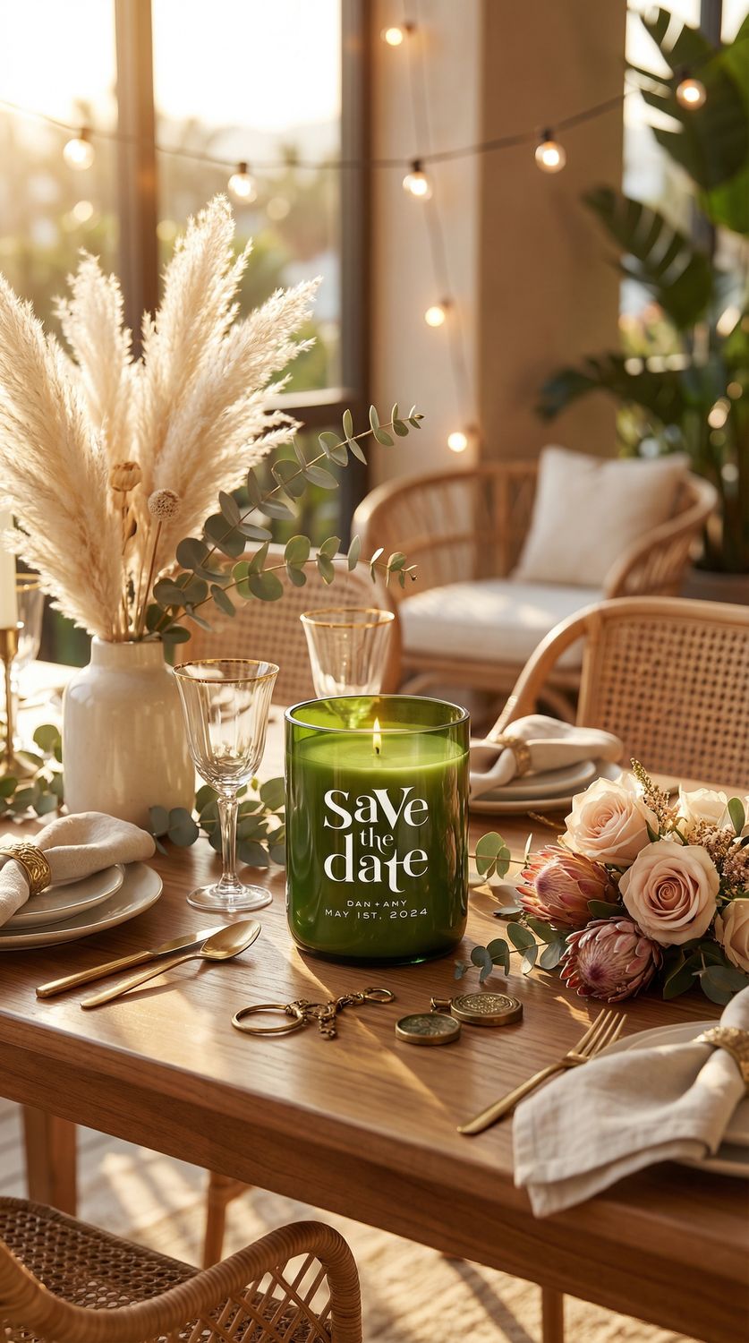 Personalized "Save The Date" Candle