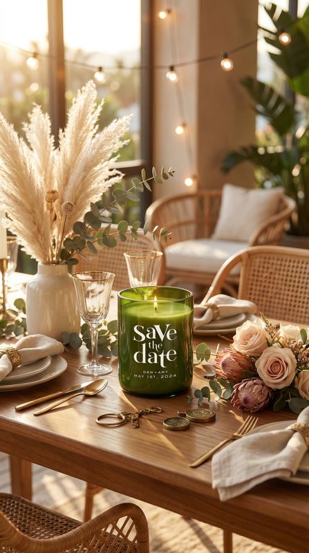 Personalized "Save The Date" Candle
