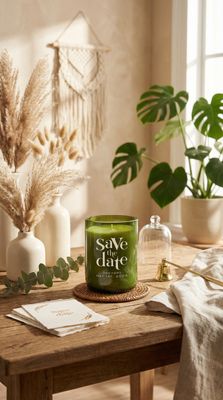Personalized "Save The Date" Candle