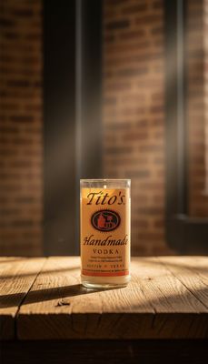 Tito’s Upcycled Bottle Candle