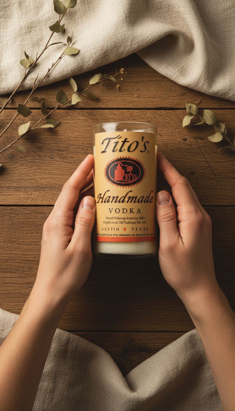 Tito’s Upcycled Bottle Candle