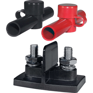 BLUE SEA 2018 DUAL POWERPOST CABLE CONNECTORS - 1 X 5/16&quot; - 1 X 3/8&quot;