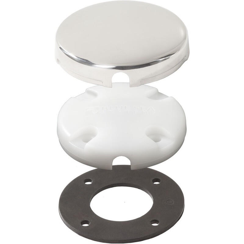 BLUE SEA SIDE ENTRY CABLECLAM W/STAINLESS STEEL DRESS CAP