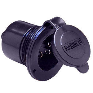 MARINCO MARINE ON-BOARD HARD WIRED CHARGER INLET - 15AMP - BLACK