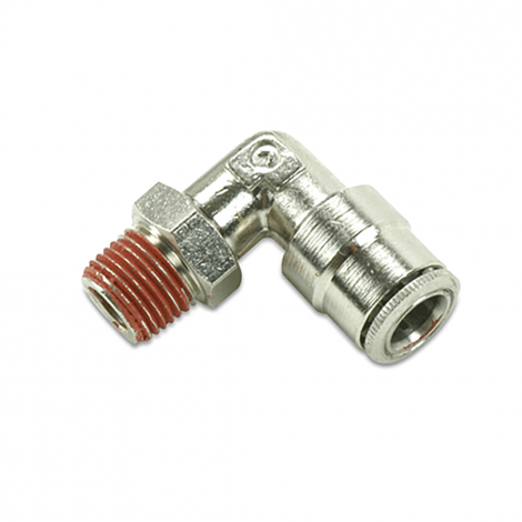 Cylinder Push Fitting w/ 90 ° Swivel For 1/4&quot; Tubing